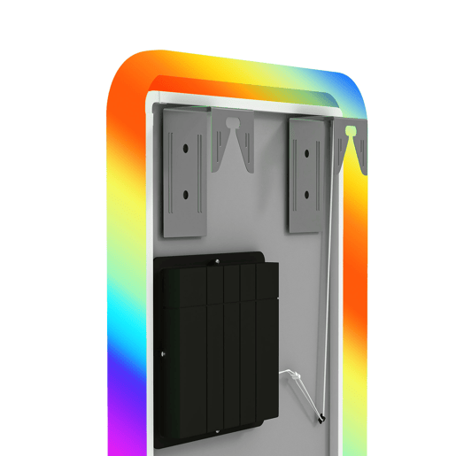 HOMCOM Espelho de Corpo Inteiro com Luzes LED 120x40 cm Espelho de Parede Ajustável com Iluminação em 7 Cores RGB e Função de Memória para Dormitório Prata