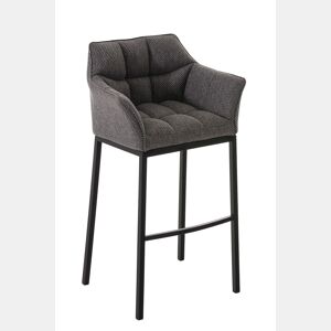 Taburete de Bar Damaso Tela con Base de Cuatro Patas Gris titanio 48X64X110 cm