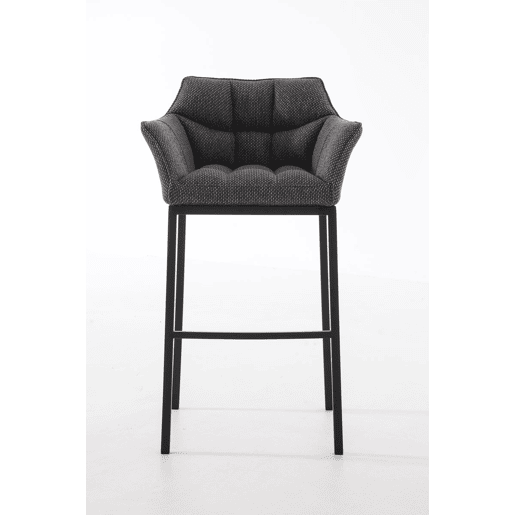 Taburete de Bar Damaso Tela con Base de Cuatro Patas Gris titanio 48X64X110 cm