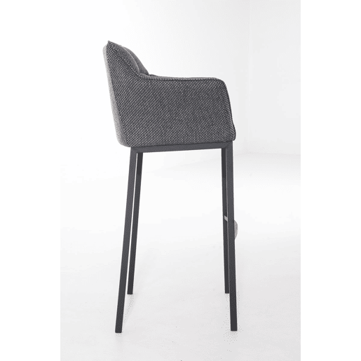 Taburete de Bar Damaso Tela con Base de Cuatro Patas Gris titanio 48X64X110 cm