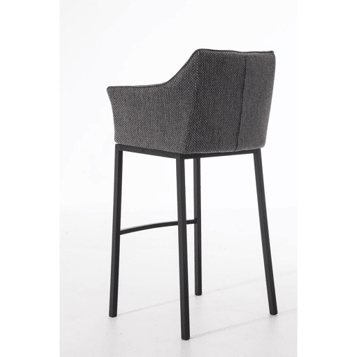 Taburete de Bar Damaso Tela con Base de Cuatro Patas Gris titanio 48X64X110 cm