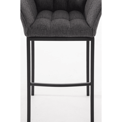 Taburete de Bar Damaso Tela con Base de Cuatro Patas Gris titanio 48X64X110 cm