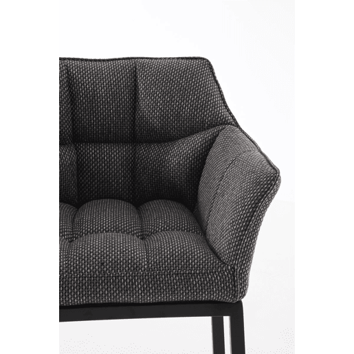 Taburete de Bar Damaso Tela con Base de Cuatro Patas Gris titanio 48X64X110 cm