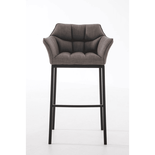 Taburete de Bar Damaso Tela con Base de Cuatro Patas Gris 48X64X110 cm