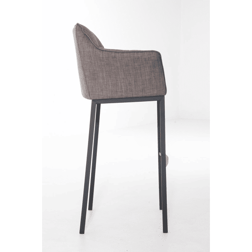 Taburete de Bar Damaso Tela con Base de Cuatro Patas Gris 48X64X110 cm