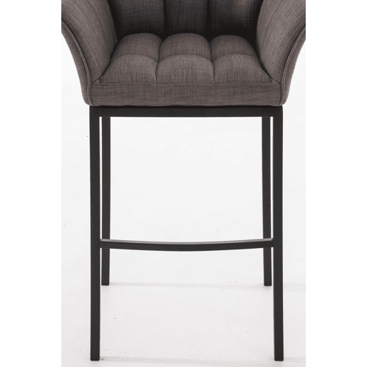Taburete de Bar Damaso Tela con Base de Cuatro Patas Gris 48X64X110 cm