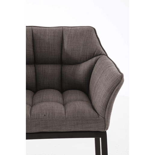 Taburete de Bar Damaso Tela con Base de Cuatro Patas Gris 48X64X110 cm