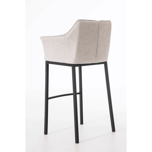 Taburete de Bar Damaso Tela con Base de Cuatro Patas Marfil 48X64X110 cm