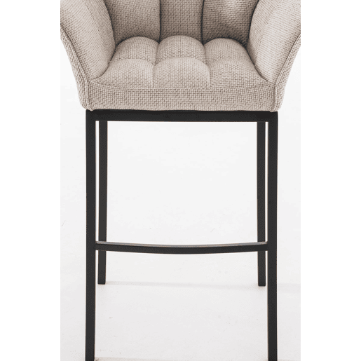 Taburete de Bar Damaso Tela con Base de Cuatro Patas Marfil 48X64X110 cm