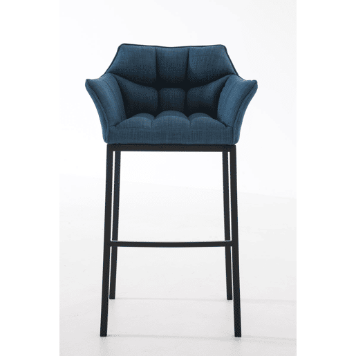 Taburete de Bar Damaso Tela con Base de Cuatro Patas Azul 48X64X110 cm