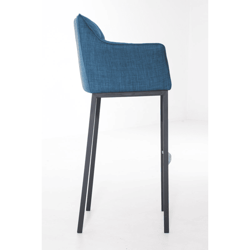 Taburete de Bar Damaso Tela con Base de Cuatro Patas Azul 48X64X110 cm