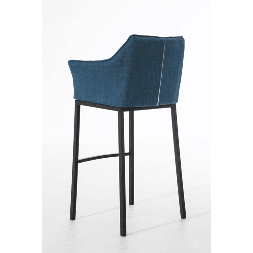 Taburete de Bar Damaso Tela con Base de Cuatro Patas Azul 48X64X110 cm