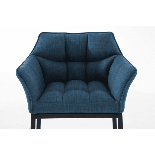 Taburete de Bar Damaso Tela con Base de Cuatro Patas Azul 48X64X110 cm