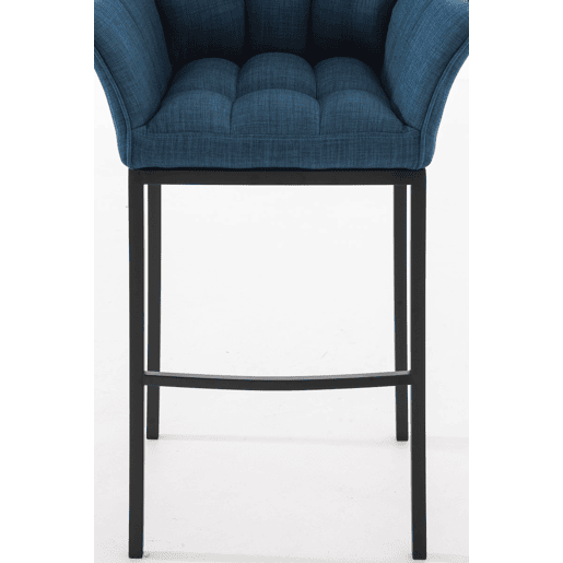 Taburete de Bar Damaso Tela con Base de Cuatro Patas Azul 48X64X110 cm