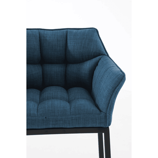 Taburete de Bar Damaso Tela con Base de Cuatro Patas Azul 48X64X110 cm