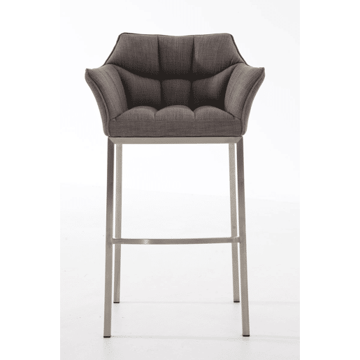 Taburete de Bar Damaso Tela con Base de Cuatro Patas Gris 48X64X110 cm