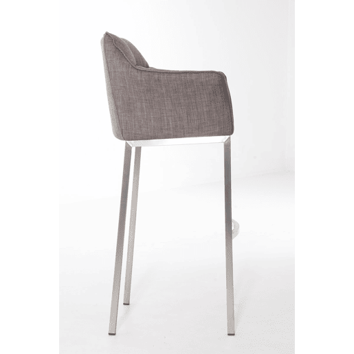 Taburete de Bar Damaso Tela con Base de Cuatro Patas Gris 48X64X110 cm