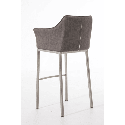 Taburete de Bar Damaso Tela con Base de Cuatro Patas Gris 48X64X110 cm