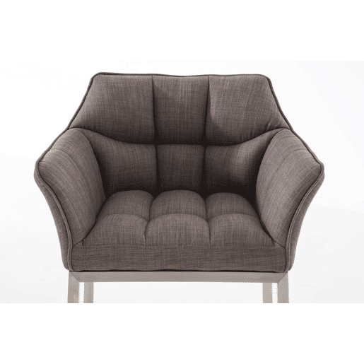 Taburete de Bar Damaso Tela con Base de Cuatro Patas Gris 48X64X110 cm