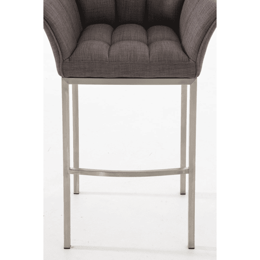 Taburete de Bar Damaso Tela con Base de Cuatro Patas Gris 48X64X110 cm