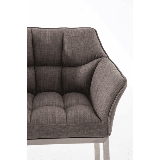 Taburete de Bar Damaso Tela con Base de Cuatro Patas Gris 48X64X110 cm