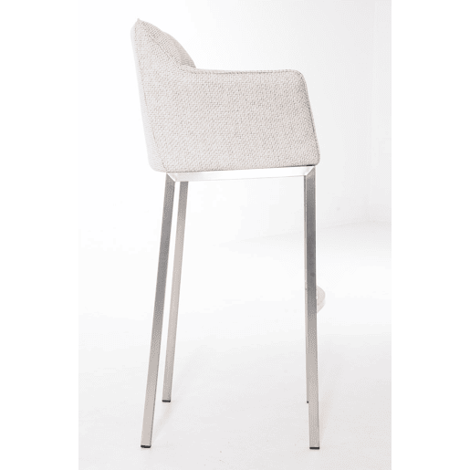 Taburete de Bar Damaso Tela con Base de Cuatro Patas Marfil 48X64X110 cm
