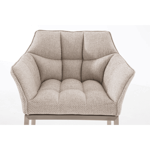 Taburete de Bar Damaso Tela con Base de Cuatro Patas Marfil 48X64X110 cm