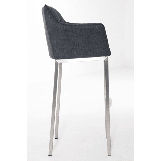 Taburete de Bar Damaso Tela con Base de Cuatro Patas Gris oscuro 48X64X110 cm