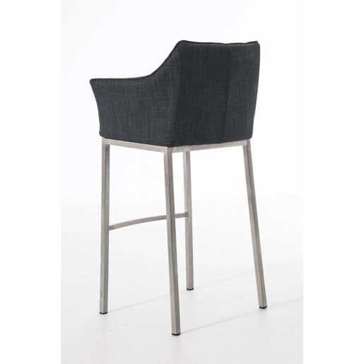 Taburete de Bar Damaso Tela con Base de Cuatro Patas Gris oscuro 48X64X110 cm