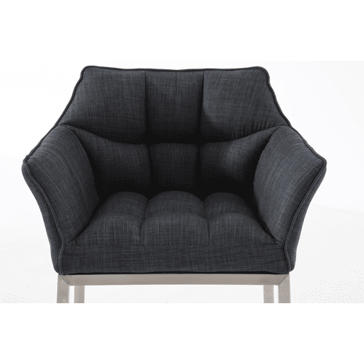 Taburete de Bar Damaso Tela con Base de Cuatro Patas Gris oscuro 48X64X110 cm