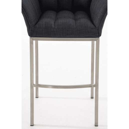 Taburete de Bar Damaso Tela con Base de Cuatro Patas Gris oscuro 48X64X110 cm