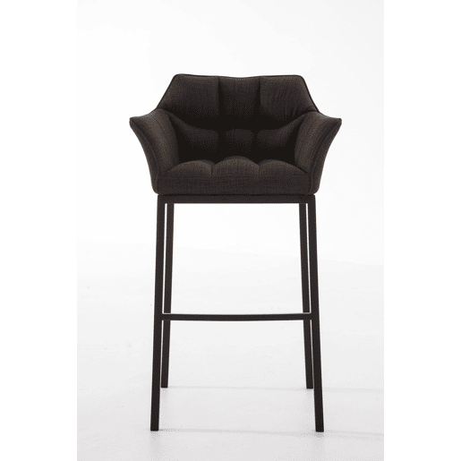 Taburete de Bar Damaso Tela con Base de Cuatro Patas Marrón 48X64X110 cm