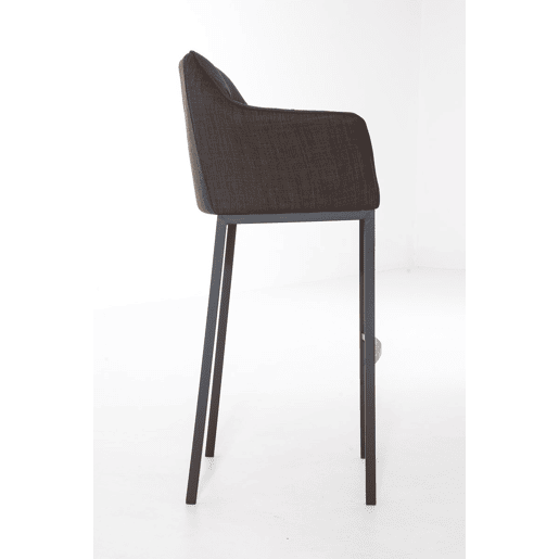Taburete de Bar Damaso Tela con Base de Cuatro Patas Marrón 48X64X110 cm