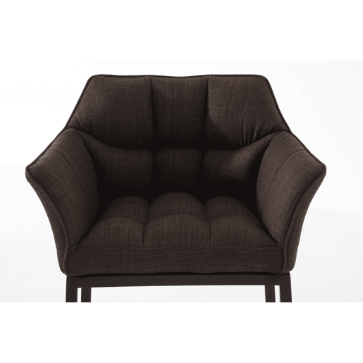Taburete de Bar Damaso Tela con Base de Cuatro Patas Marrón 48X64X110 cm