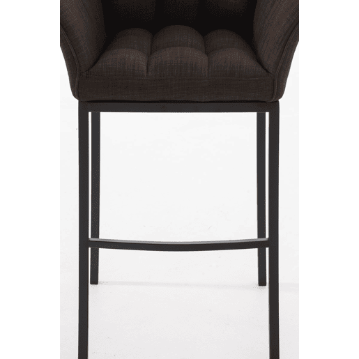 Taburete de Bar Damaso Tela con Base de Cuatro Patas Marrón 48X64X110 cm