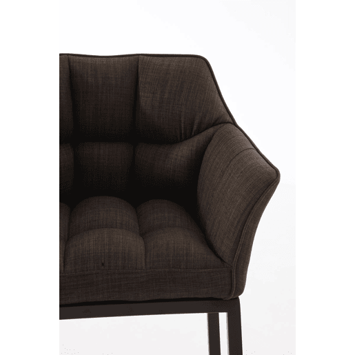 Taburete de Bar Damaso Tela con Base de Cuatro Patas Marrón 48X64X110 cm