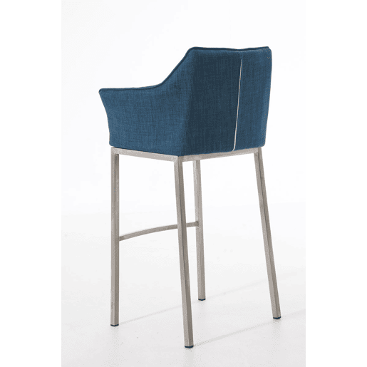 Taburete de Bar Damaso Tela con Base de Cuatro Patas Azul 48X64X110 cm