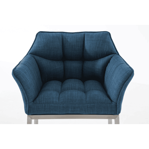 Taburete de Bar Damaso Tela con Base de Cuatro Patas Azul 48X64X110 cm