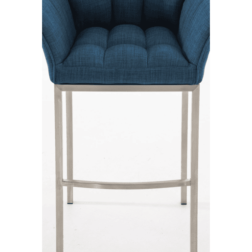 Taburete de Bar Damaso Tela con Base de Cuatro Patas Azul 48X64X110 cm