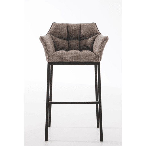 Taburete de Bar Damaso Tela con Base de Cuatro Patas Marrón tierra 48X64X110 cm