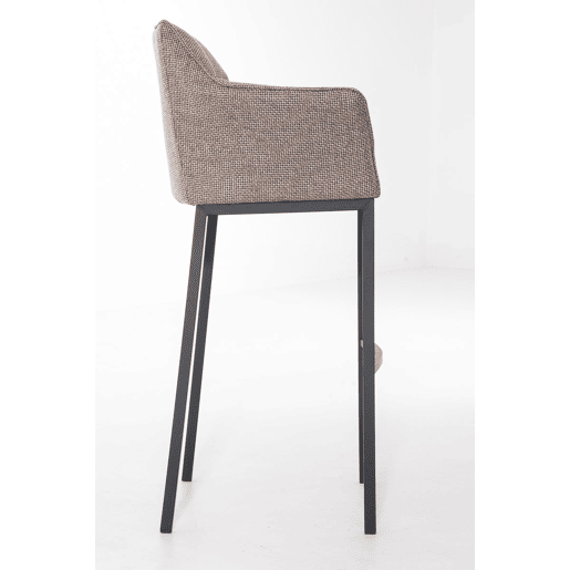 Taburete de Bar Damaso Tela con Base de Cuatro Patas Marrón tierra 48X64X110 cm