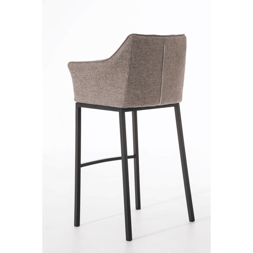 Taburete de Bar Damaso Tela con Base de Cuatro Patas Marrón tierra 48X64X110 cm