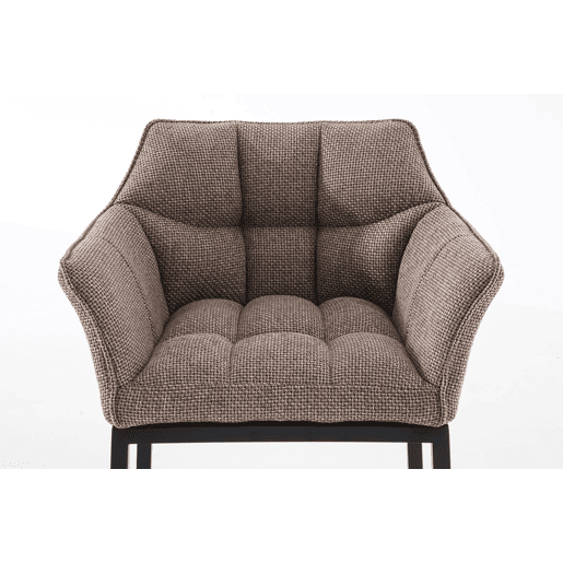 Taburete de Bar Damaso Tela con Base de Cuatro Patas Marrón tierra 48X64X110 cm