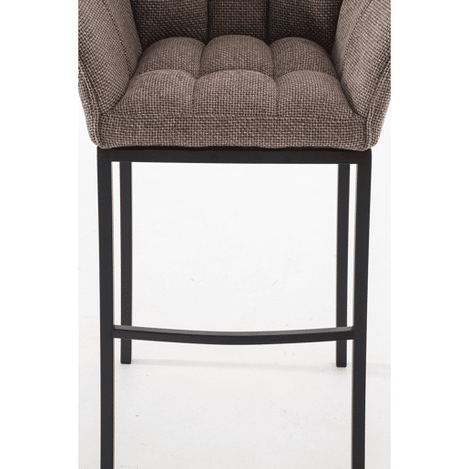 Taburete de Bar Damaso Tela con Base de Cuatro Patas Marrón tierra 48X64X110 cm