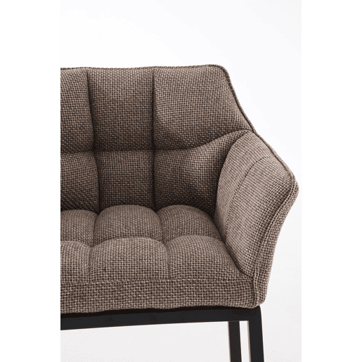 Taburete de Bar Damaso Tela con Base de Cuatro Patas Marrón tierra 48X64X110 cm