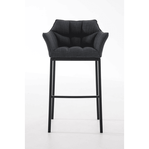 Taburete de Bar Damaso Tela con Base de Cuatro Patas Gris oscuro 48X64X110 cm