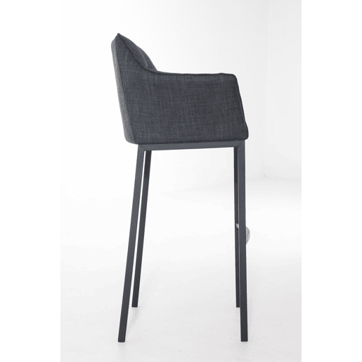 Taburete de Bar Damaso Tela con Base de Cuatro Patas Gris oscuro 48X64X110 cm