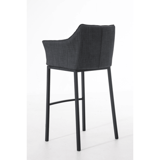 Taburete de Bar Damaso Tela con Base de Cuatro Patas Gris oscuro 48X64X110 cm