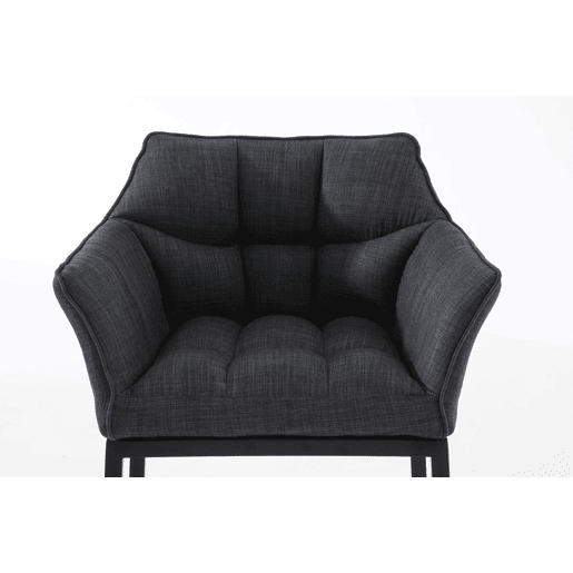 Taburete de Bar Damaso Tela con Base de Cuatro Patas Gris oscuro 48X64X110 cm