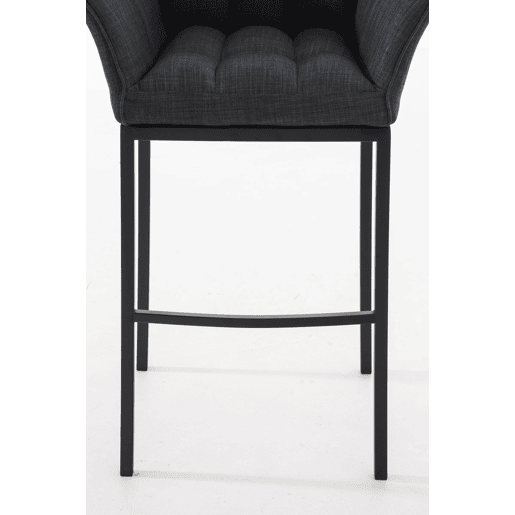 Taburete de Bar Damaso Tela con Base de Cuatro Patas Gris oscuro 48X64X110 cm